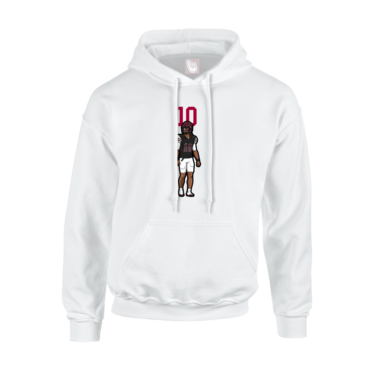 Youth Hoodie — Number Top in White
