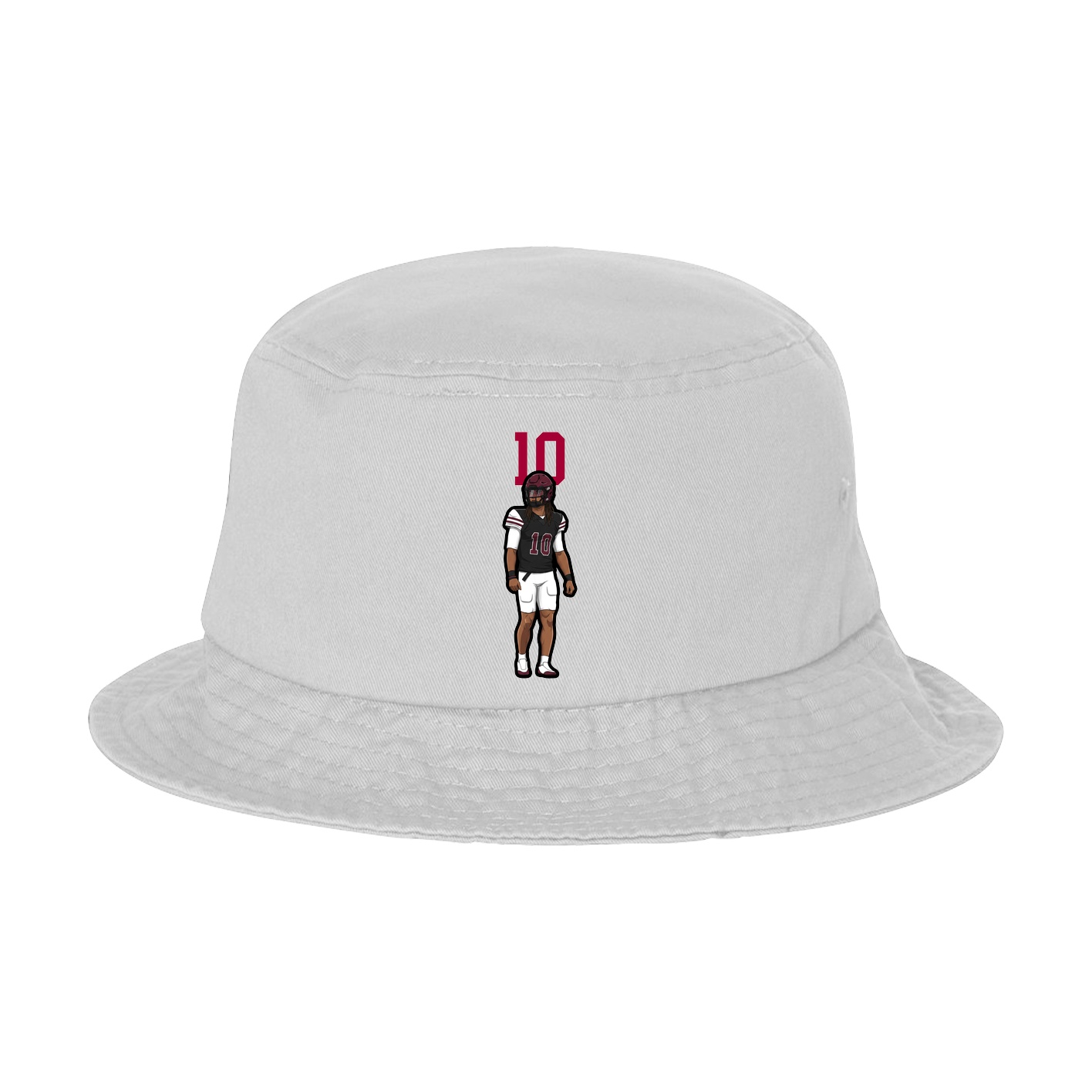 Bucket Cap — Number Top in White