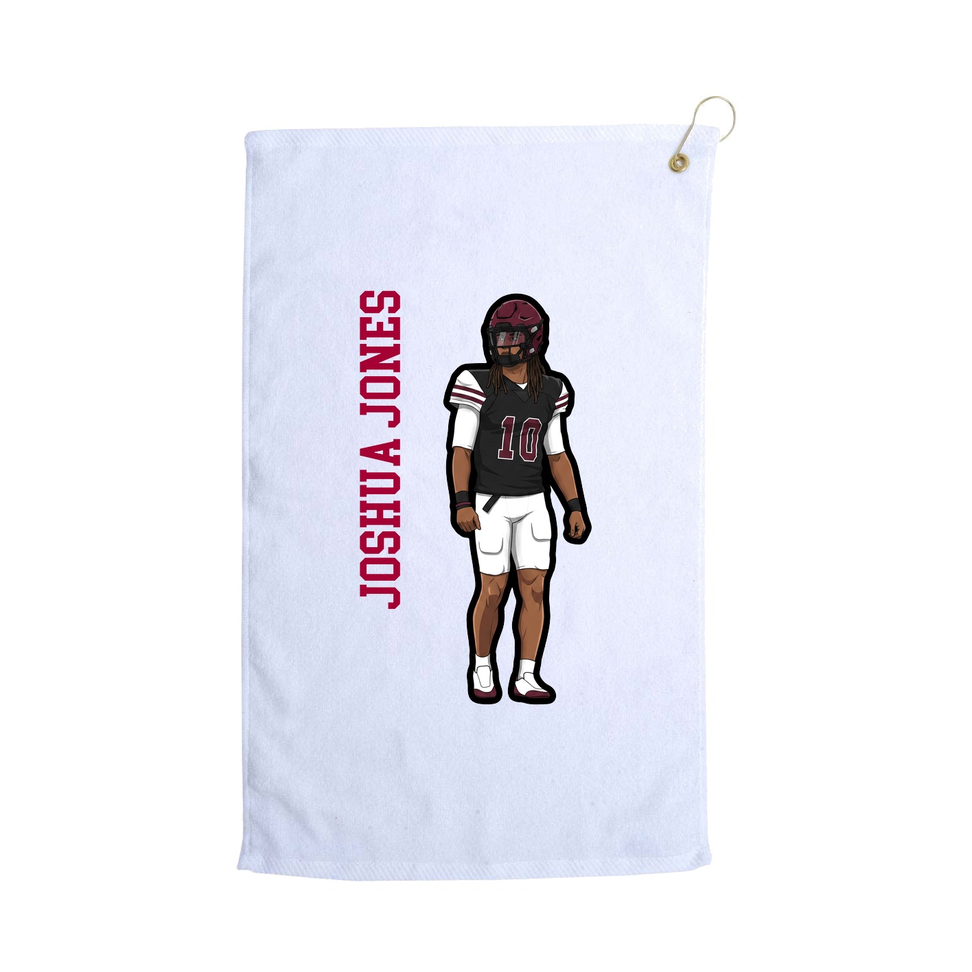 Golf Towel — Name Vertical in White