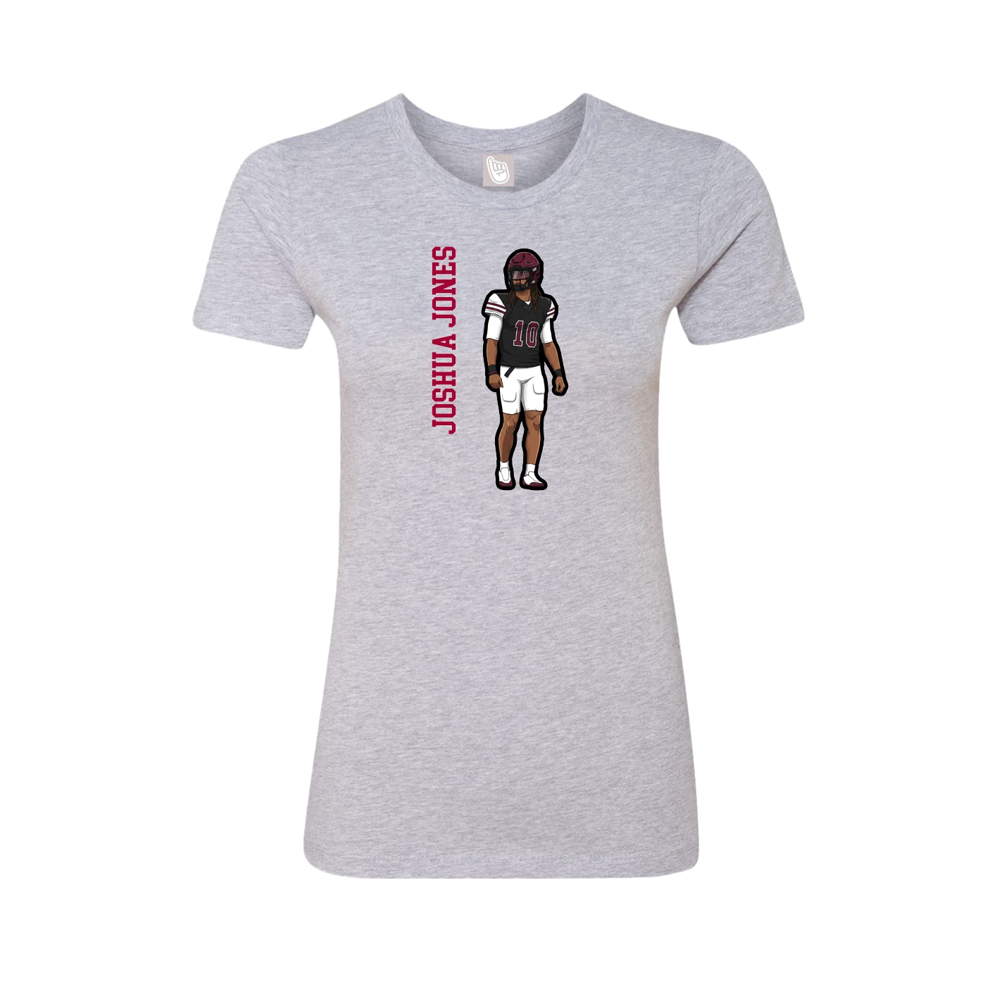Womens Tee — Name Vertical in Grey