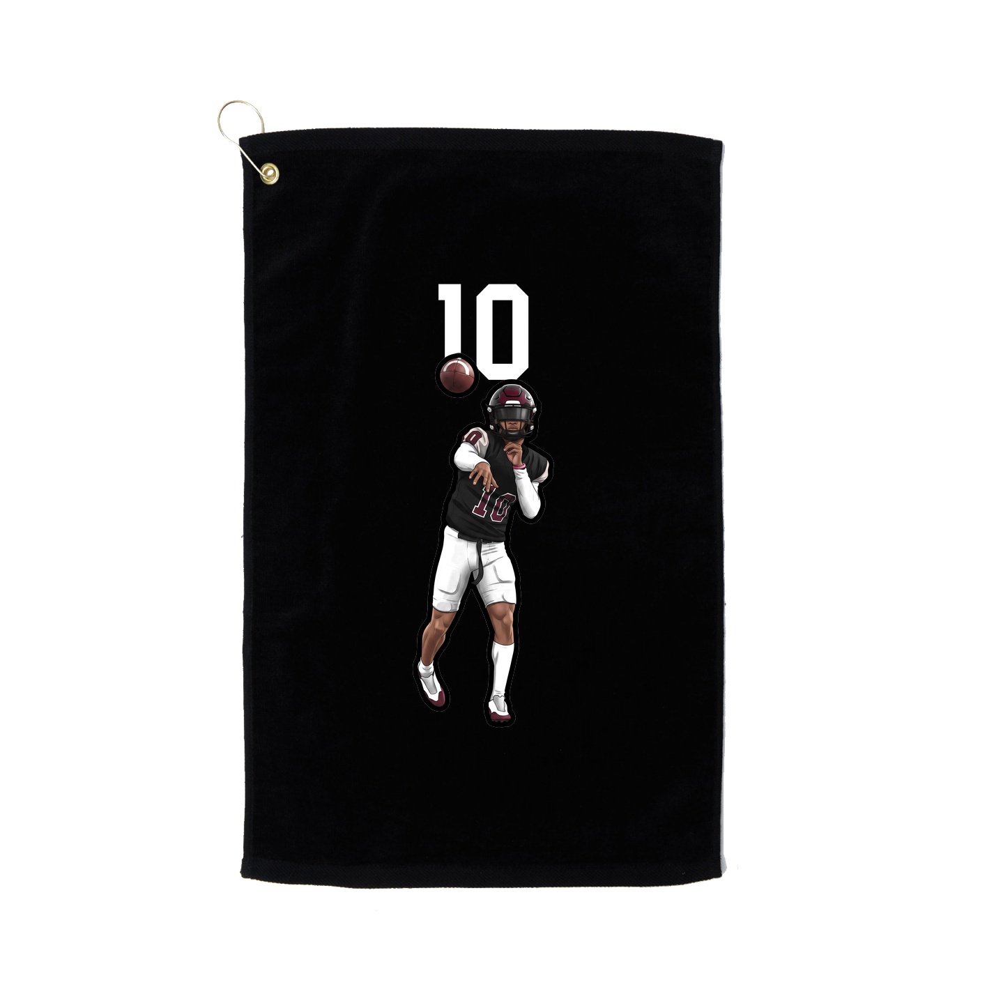 Golf Towel — Number Top in Black