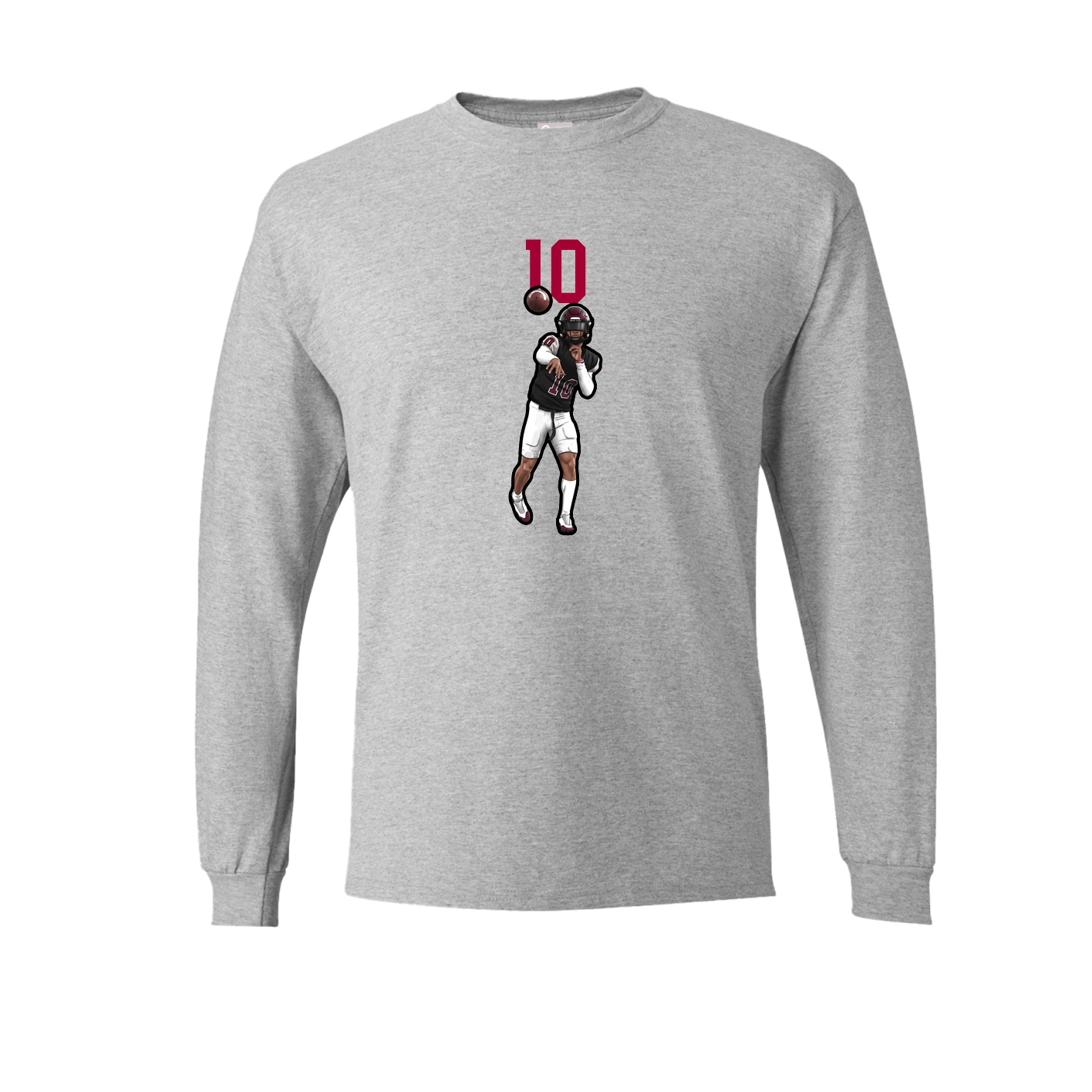 Long Sleeve Tee — Number Top in Grey