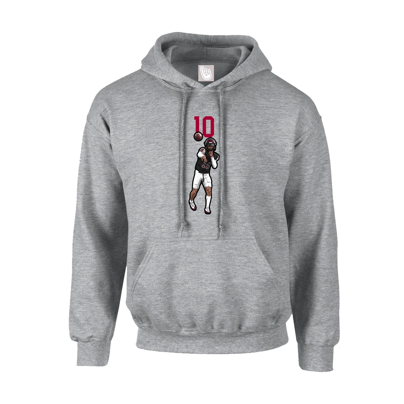 Youth Hoodie — Number Top in Grey