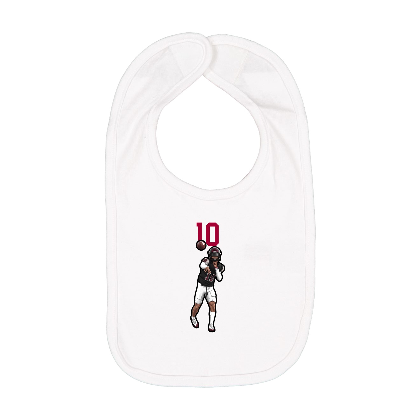 Infant Bib — Number Top in White