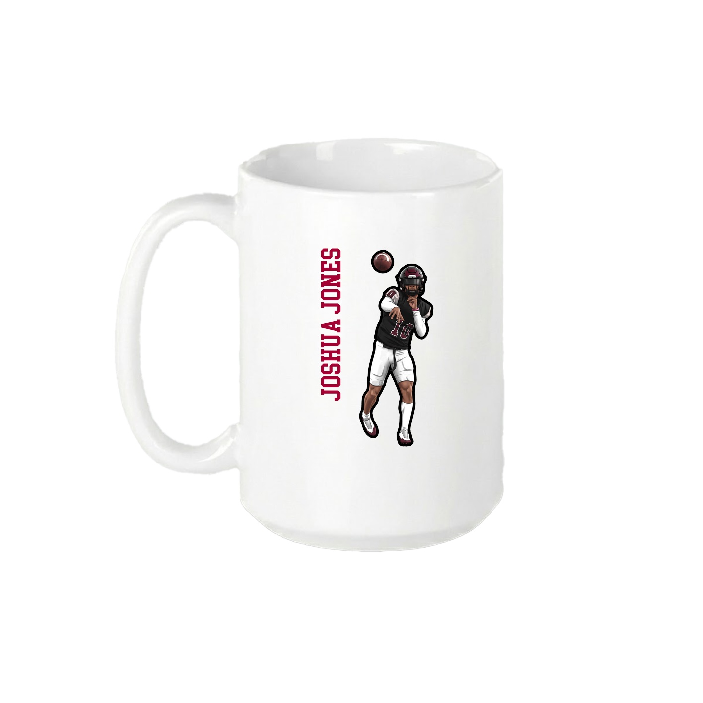 15oz Coffee Mug — Name Vertical in White