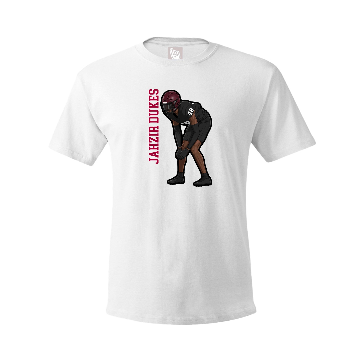 Youth Tee — Name Vertical in White