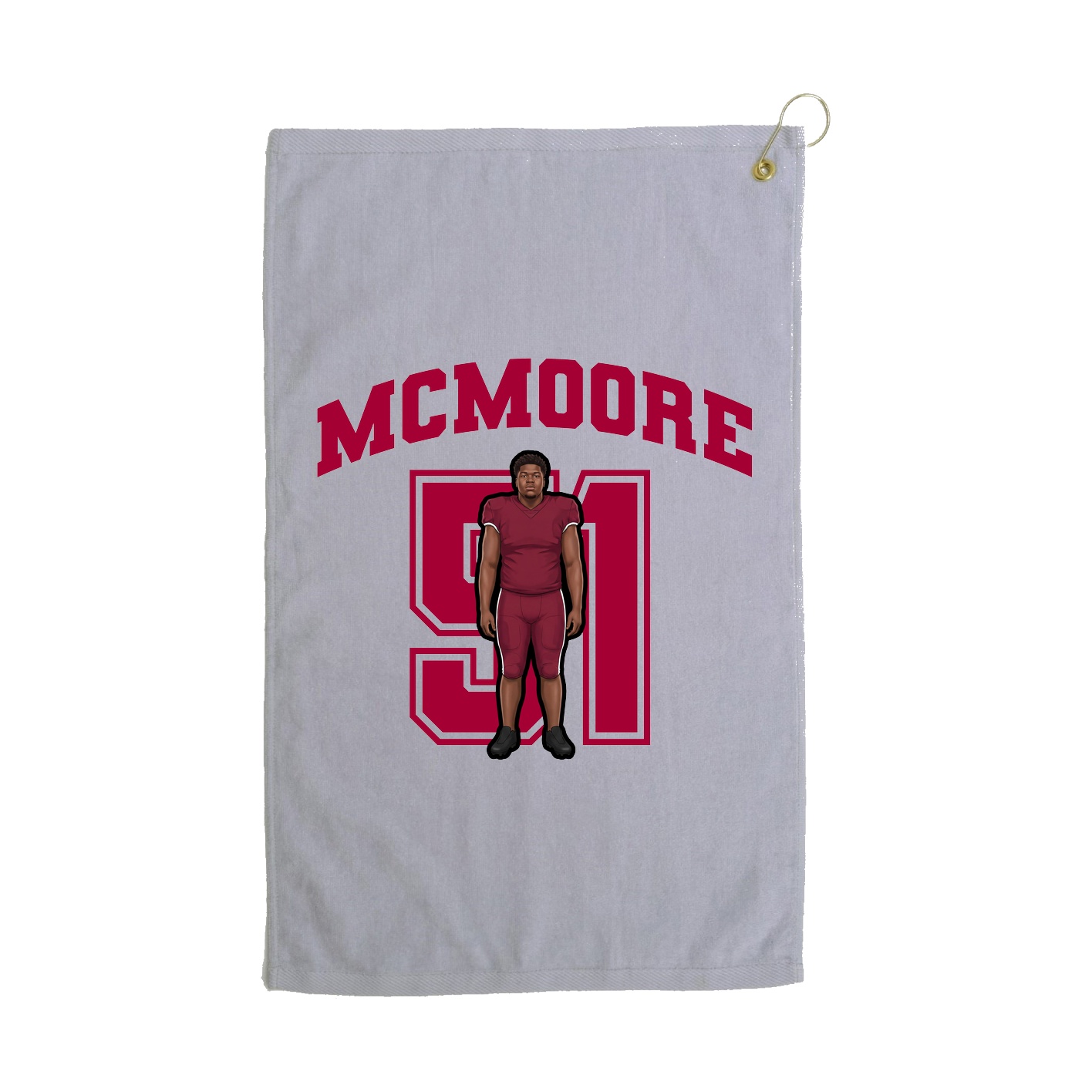 Golf Towel — Number in Grey