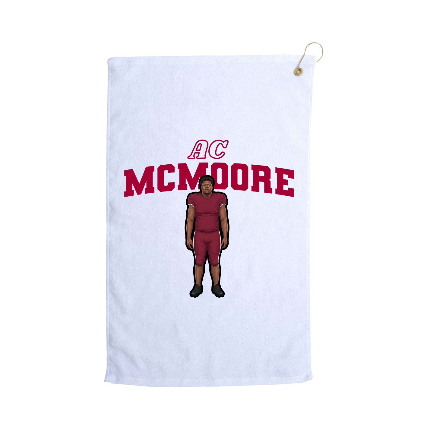 Golf Towel — Name Arch in White