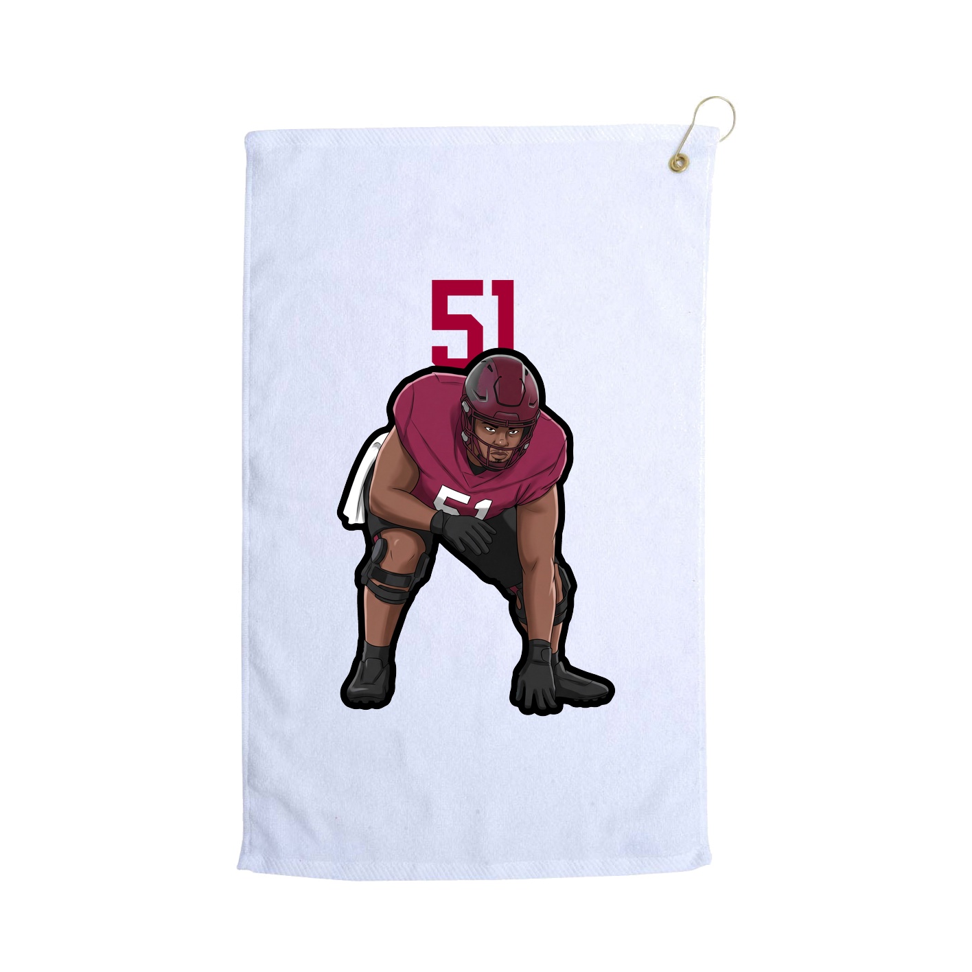 Golf Towel — Number Top in White