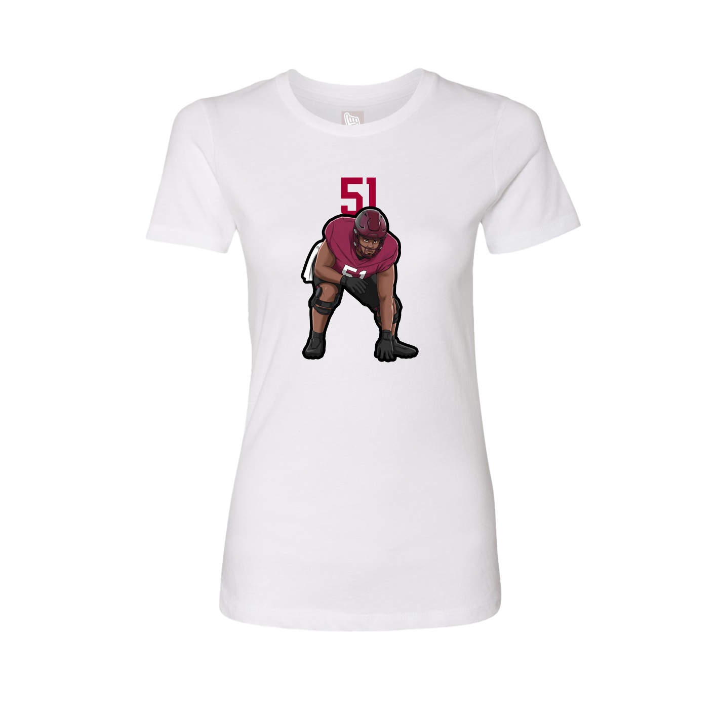 Fitted Women's Tee — Number Top in White