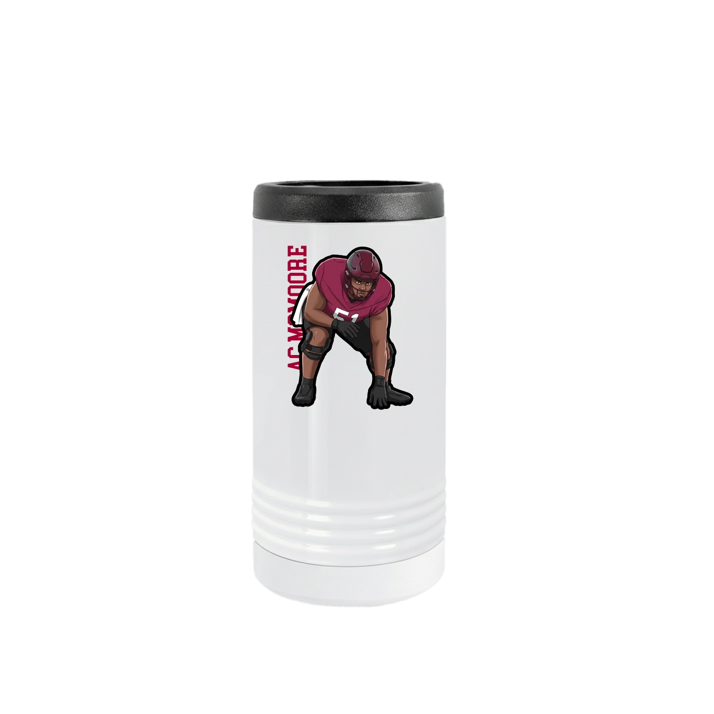 Slim Beverage Holder — Name Vertical in White