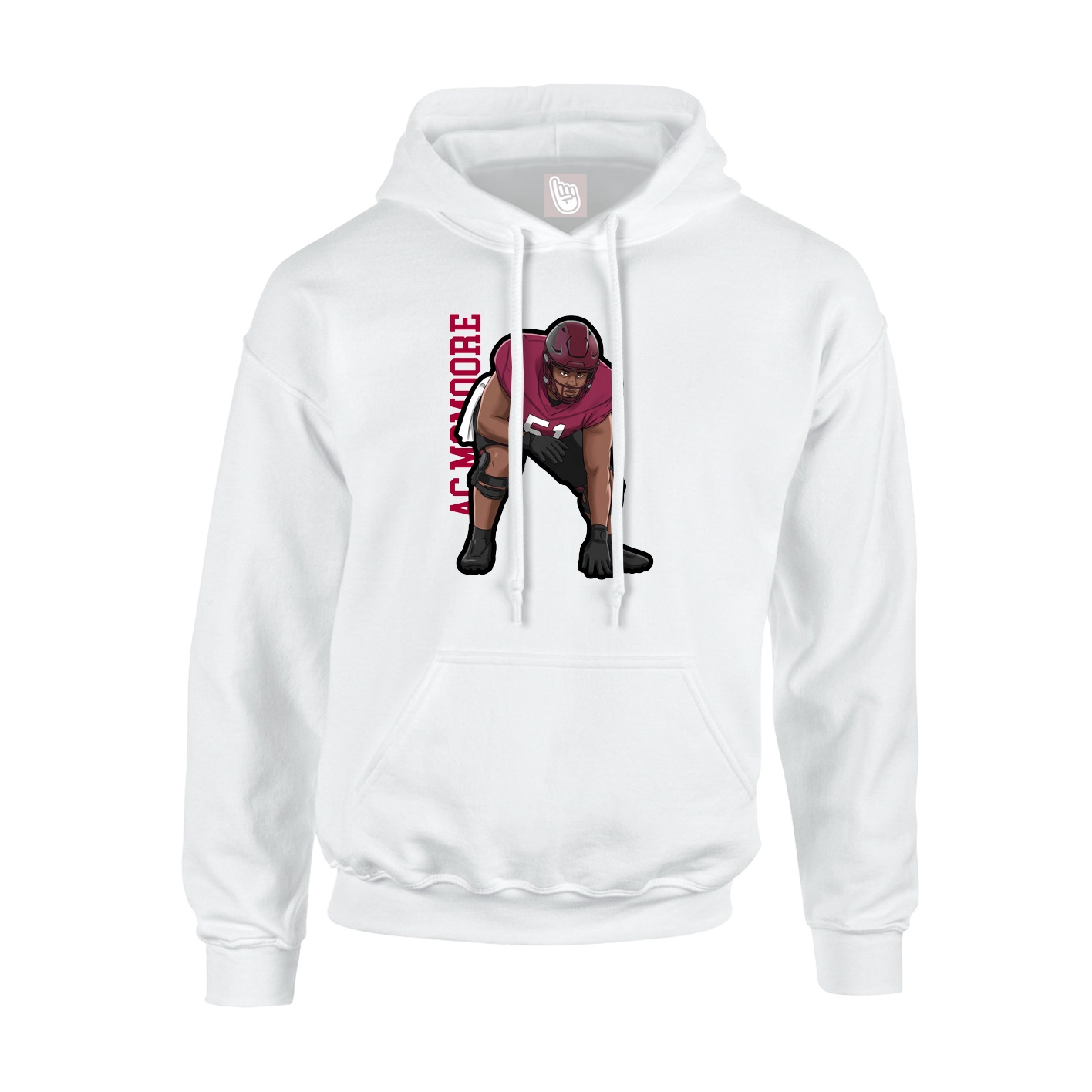 Youth Hoodie — Name Vertical in White