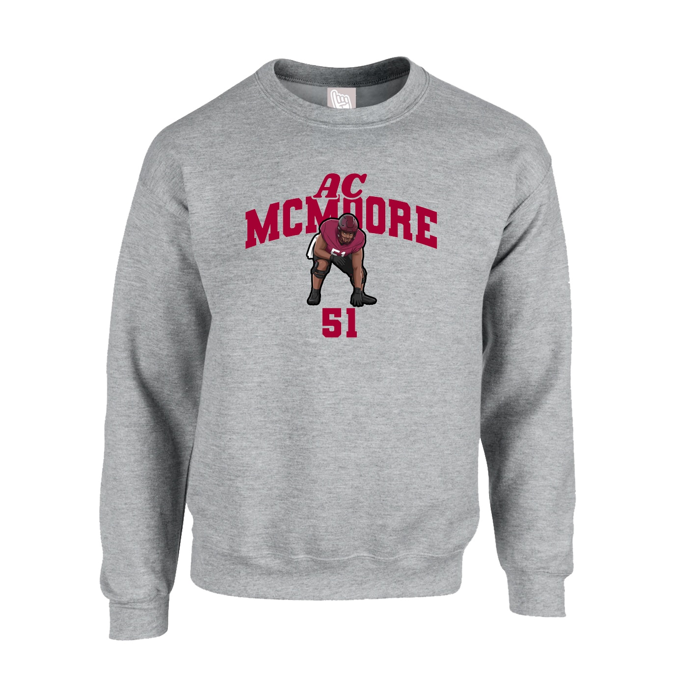 Fleece Crew — Signature Arch in Grey