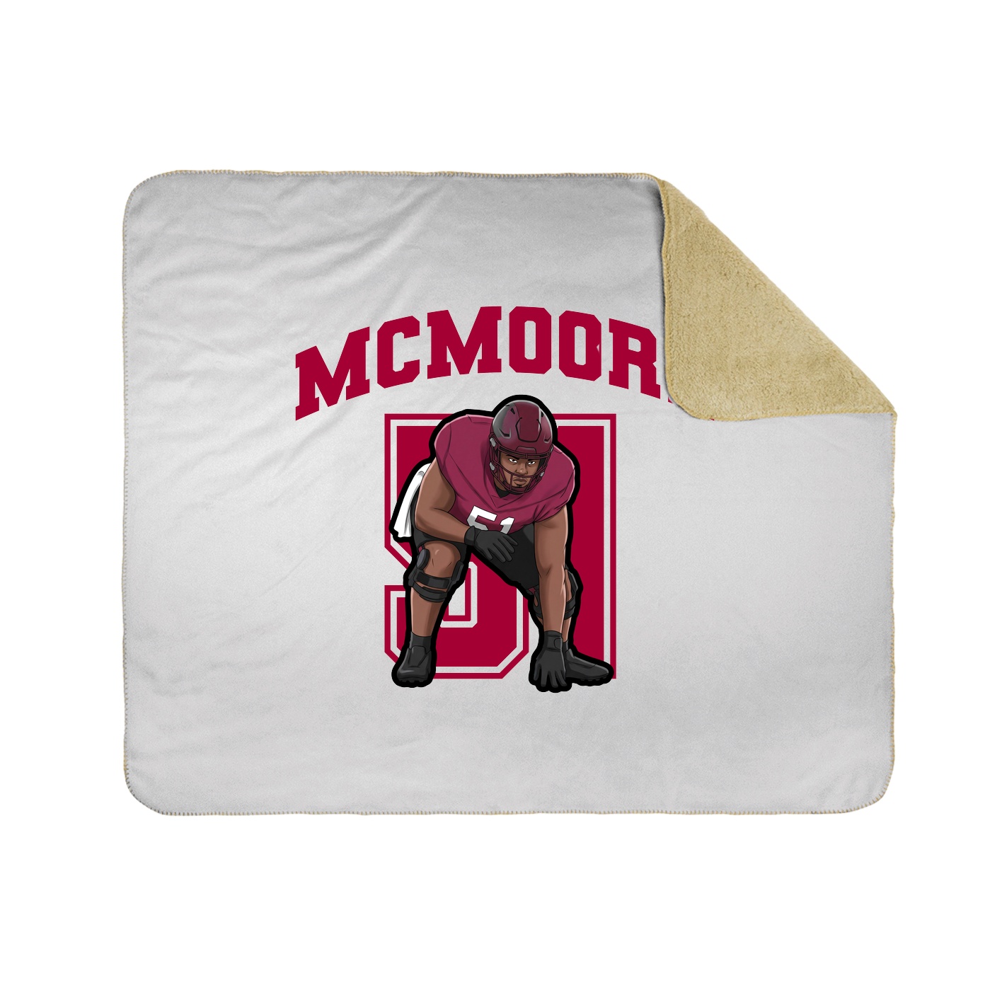 Throw Blanket — Number in White