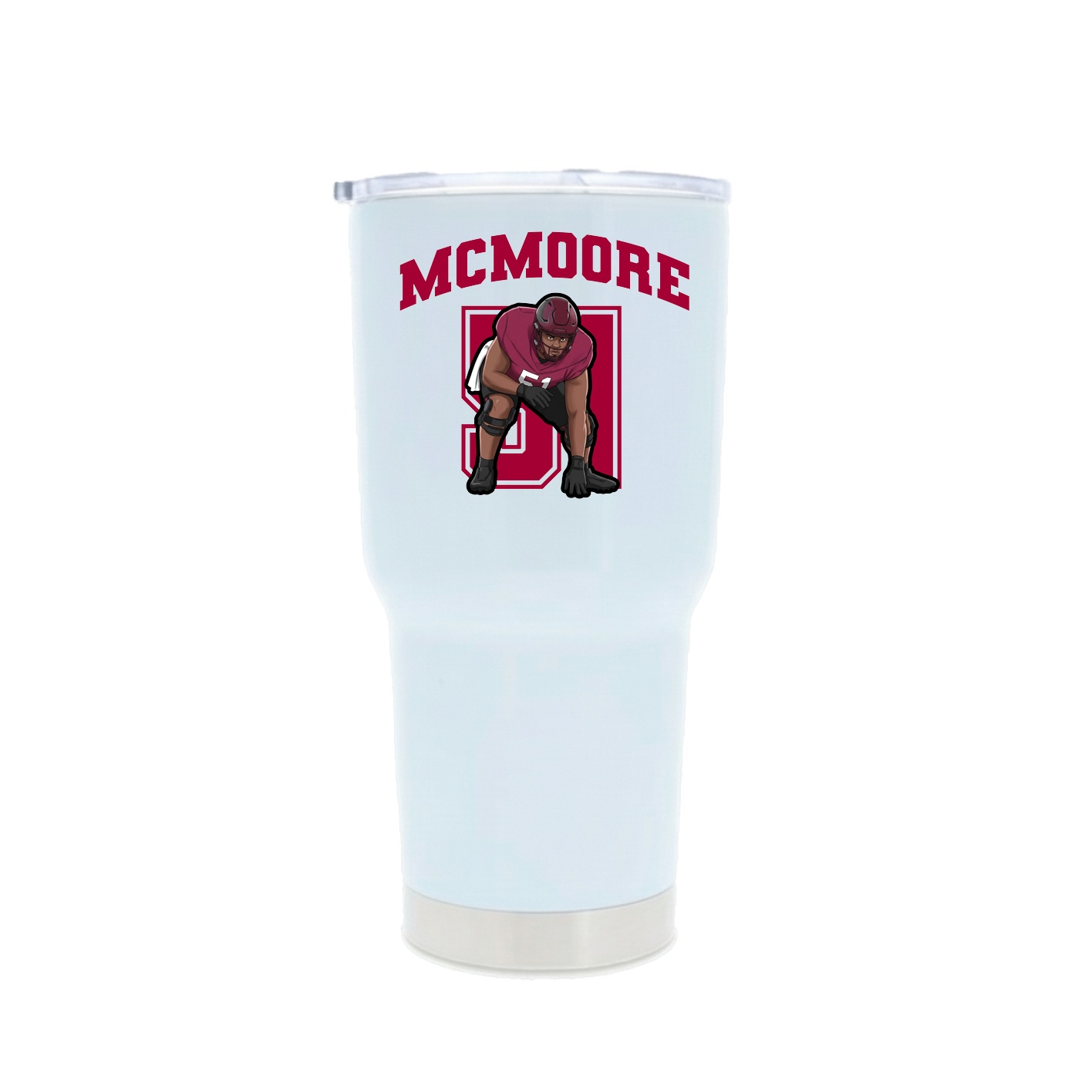 30oz Stainless Steel Tumbler — Number in White