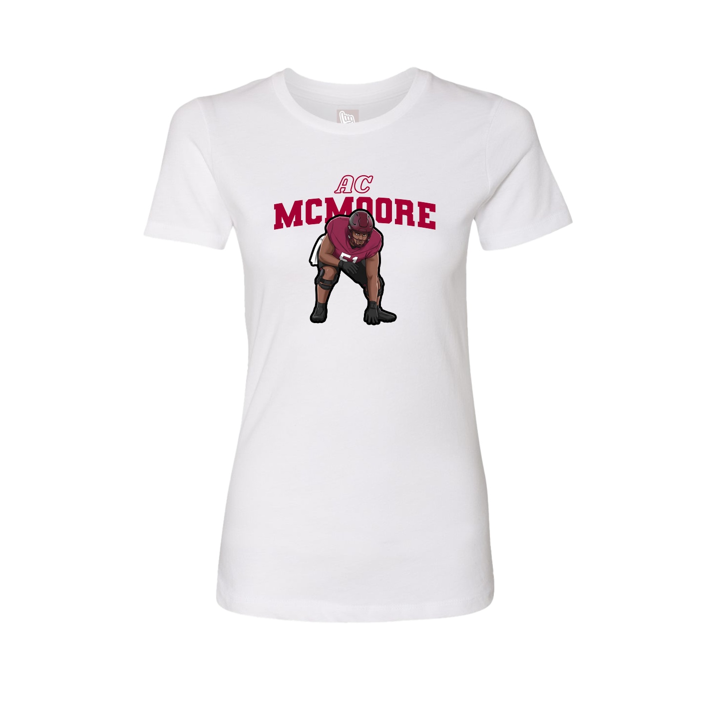 Fitted Women's Tee — Name Arch in White