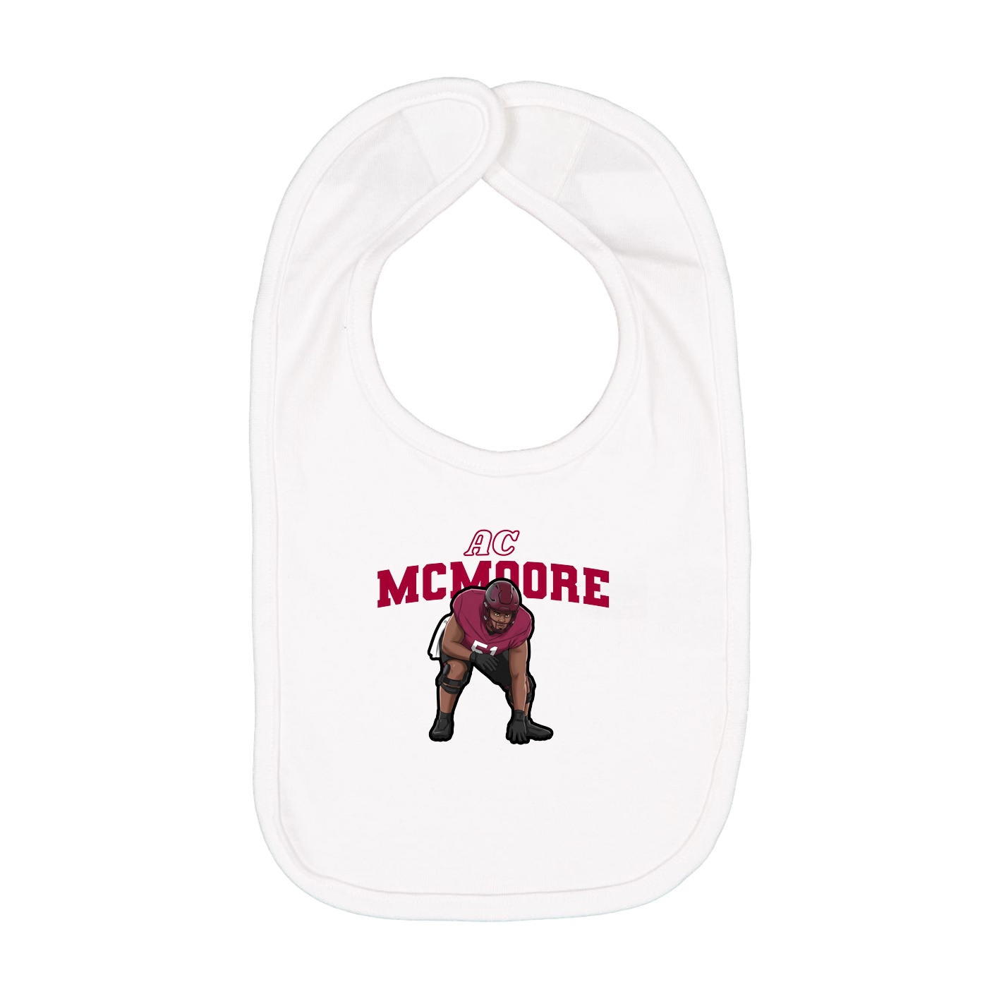Infant Bib — Name Arch in White