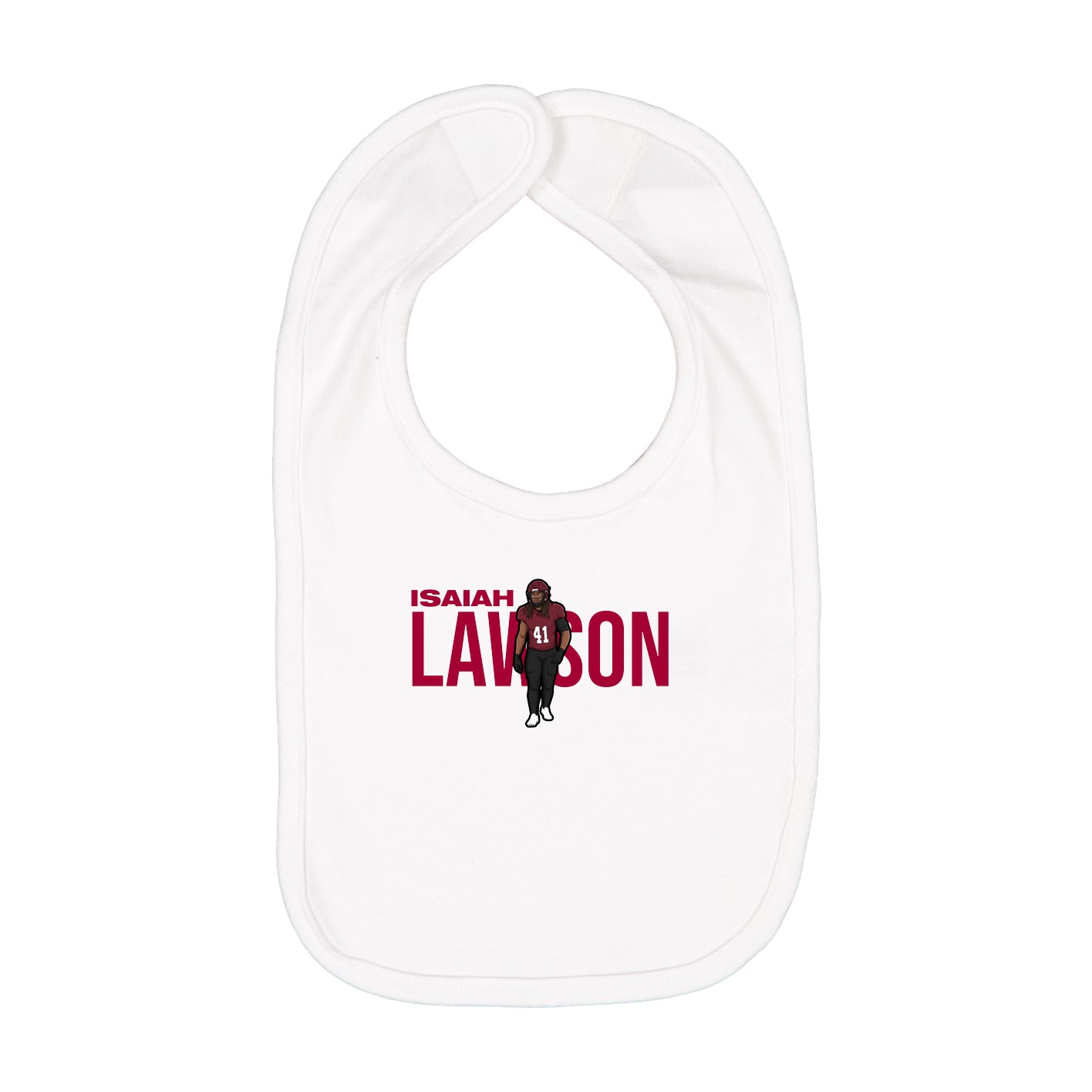 Infant Bib — Player Name in White