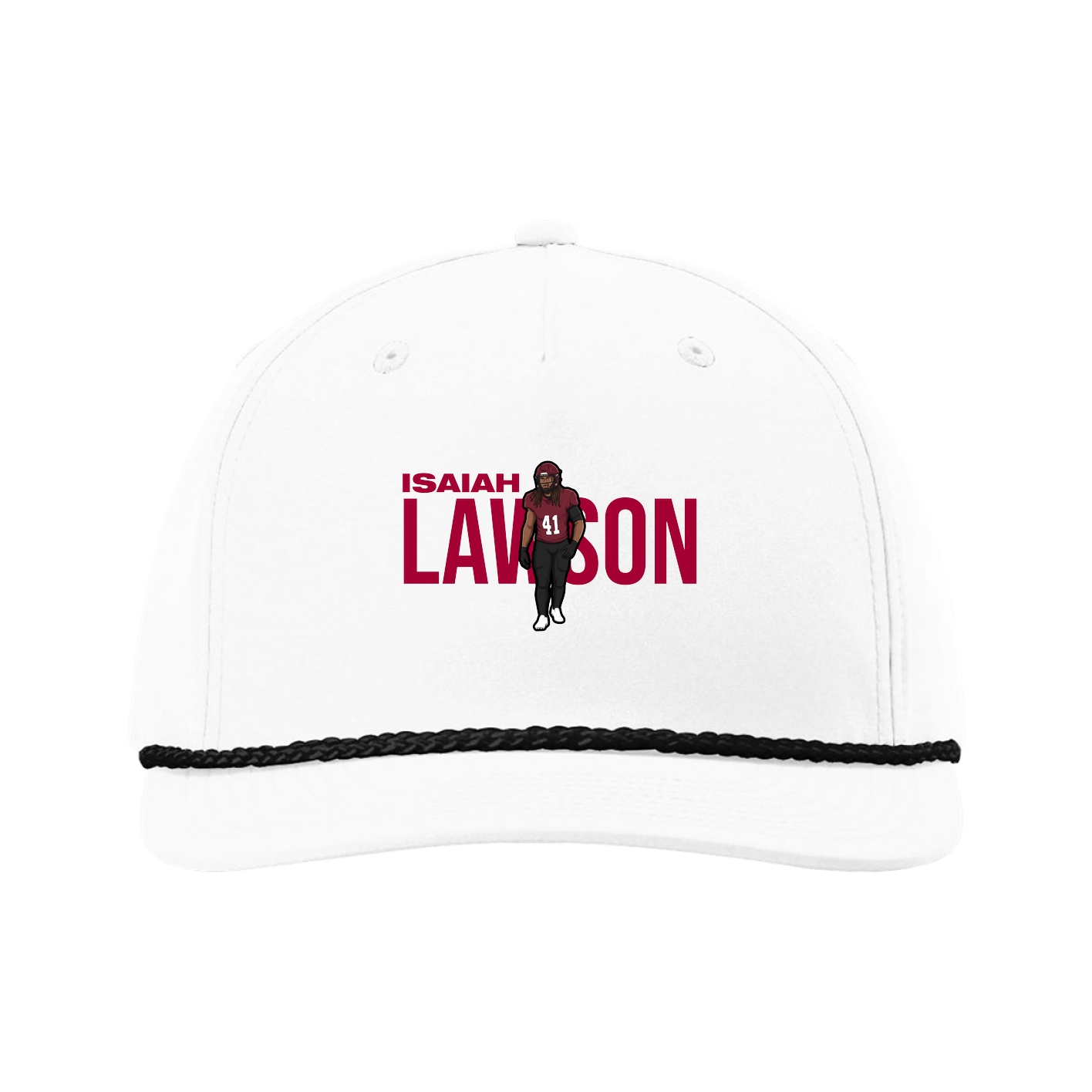 Five-Panel Classic Rope Cap — Player Name in White
