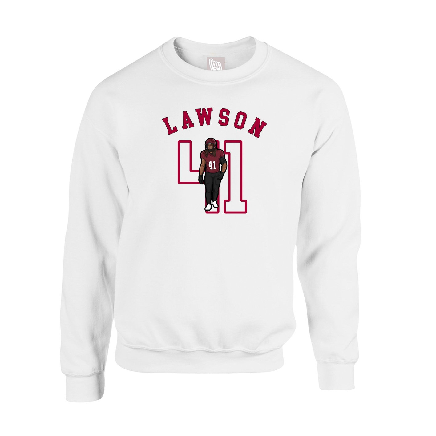 Fleece Crew — Shirsey Arch in White