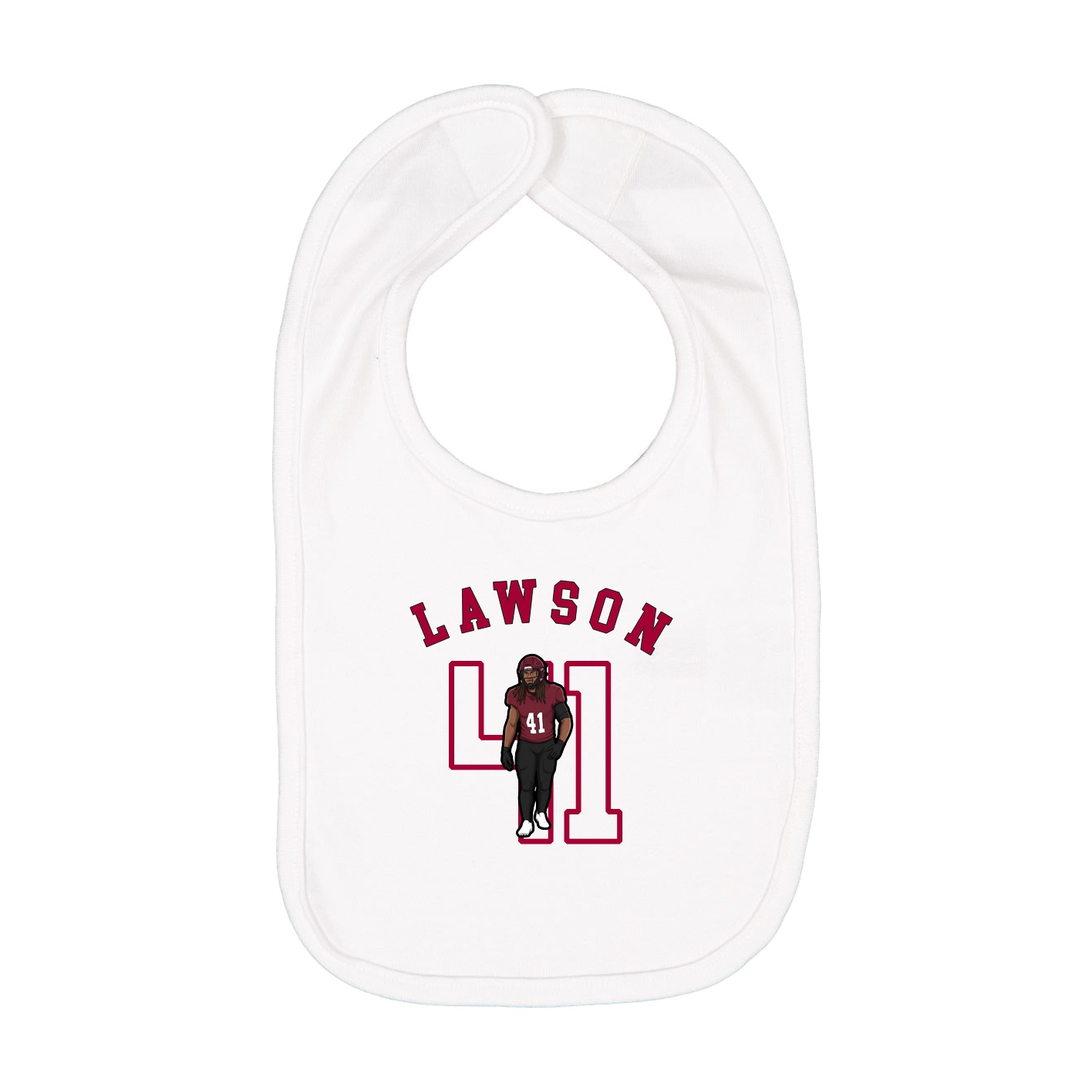 Infant Bib — Shirsey Arch in White