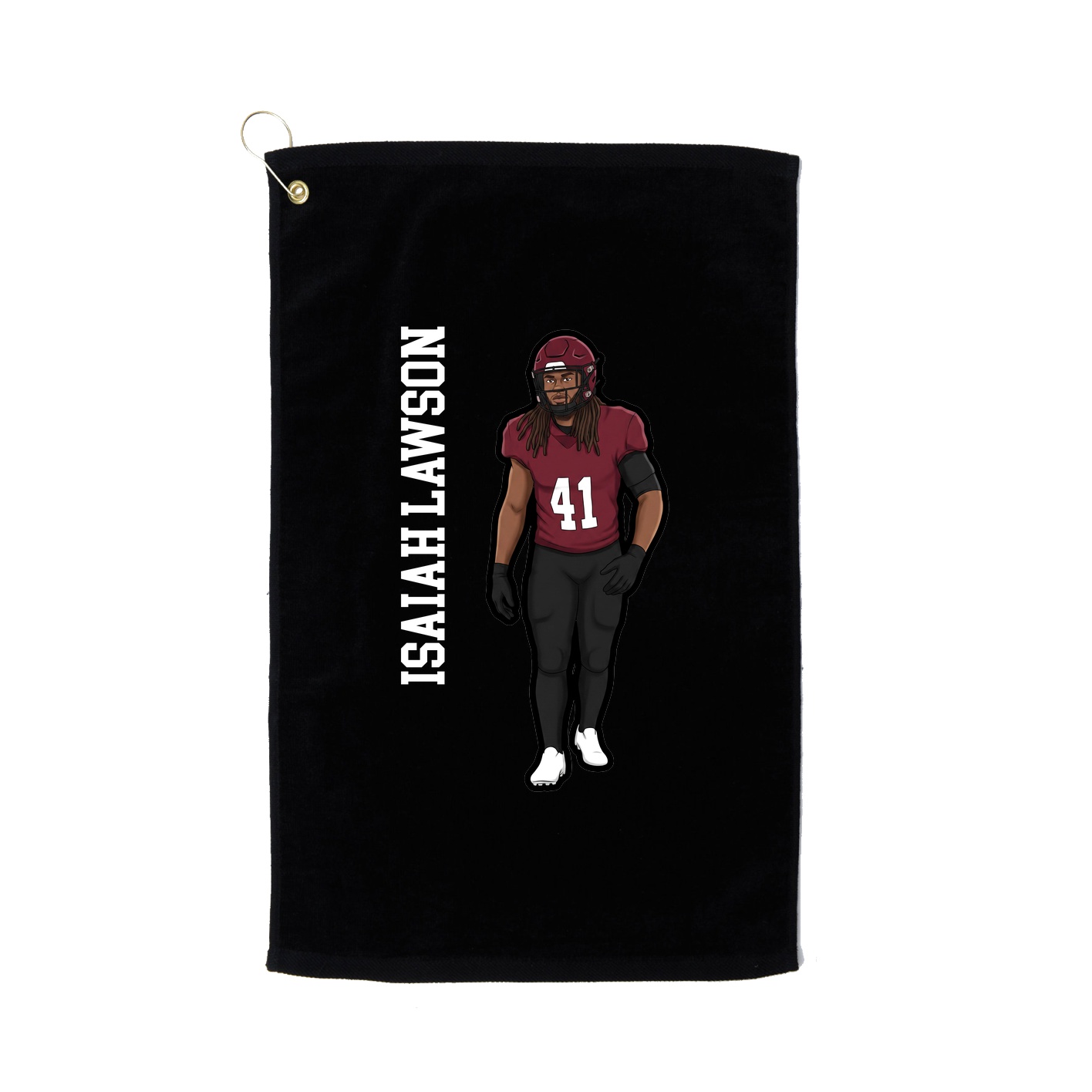 Golf Towel — Name Vertical in Black