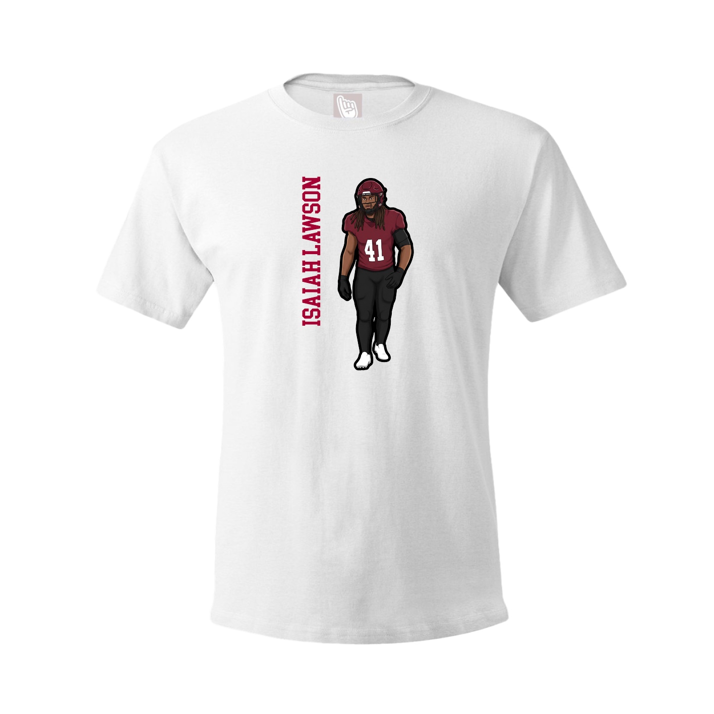 Tee — Name Vertical in White