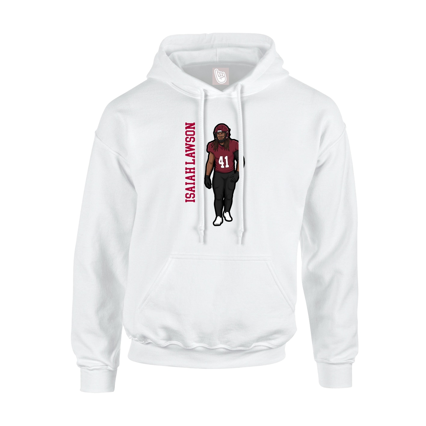 Youth Hoodie — Name Vertical in White