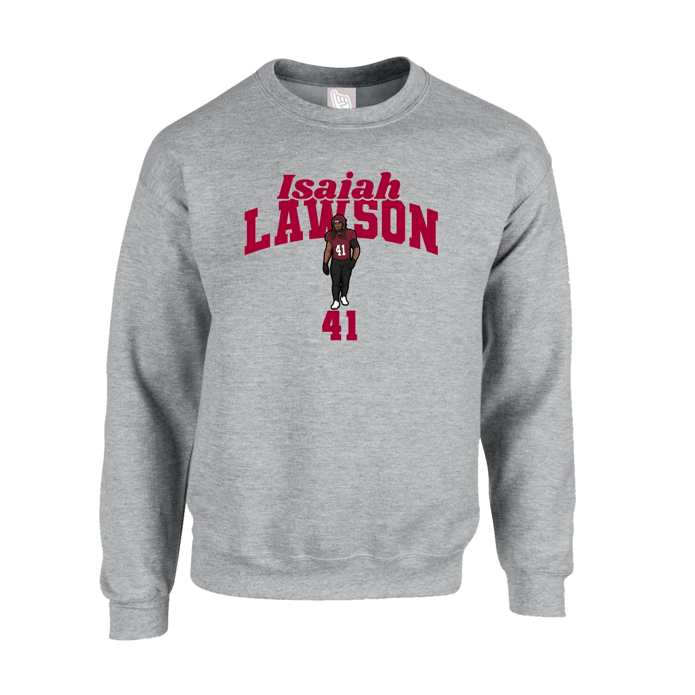Fleece Crew — Signature Arch in Grey