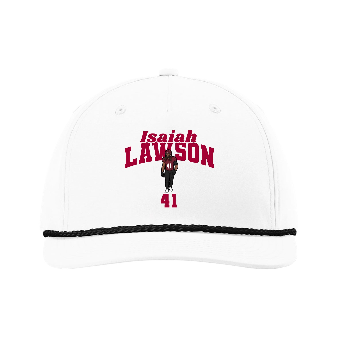 Five-Panel Classic Rope Cap — Signature Arch in White