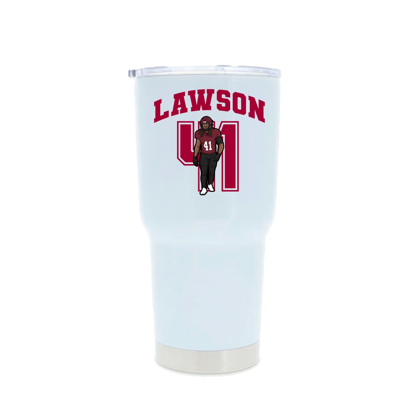 30oz Stainless Steel Tumbler — Number in White