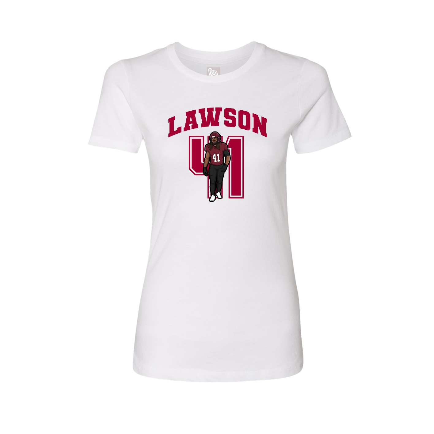 Fitted Women's Tee — Number in White