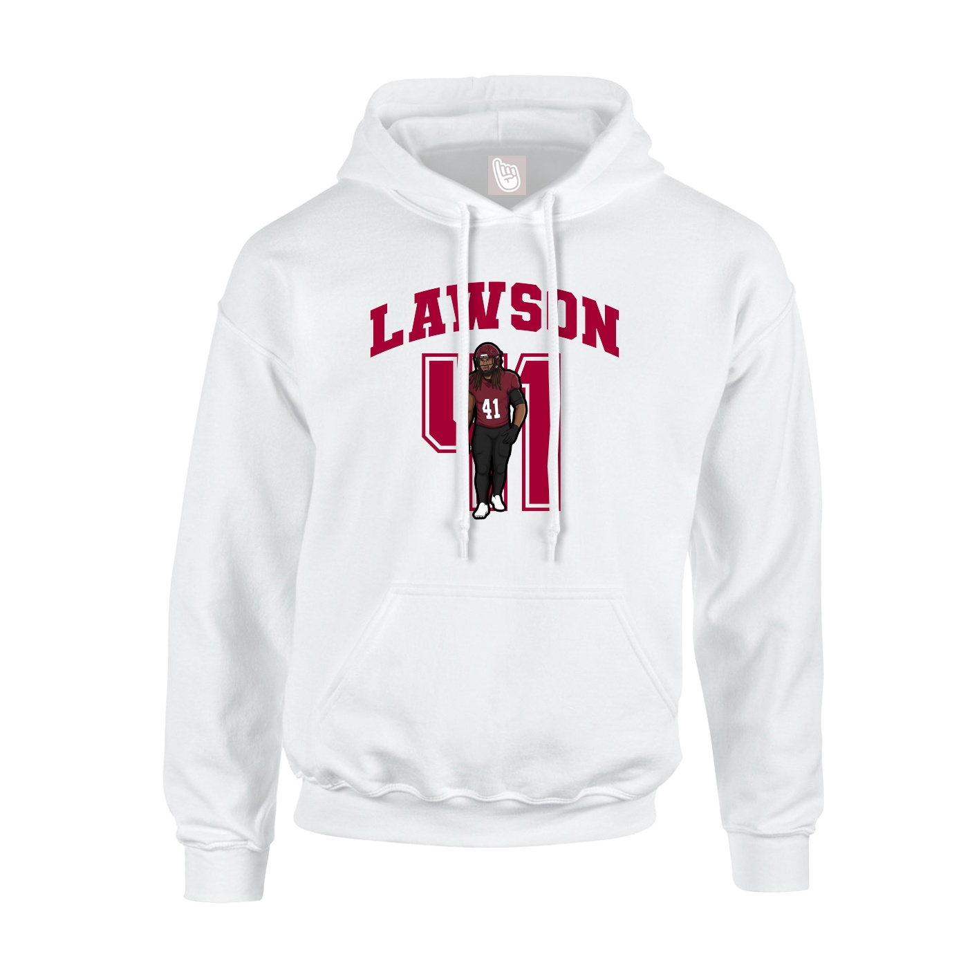 Hoodie — Number in White