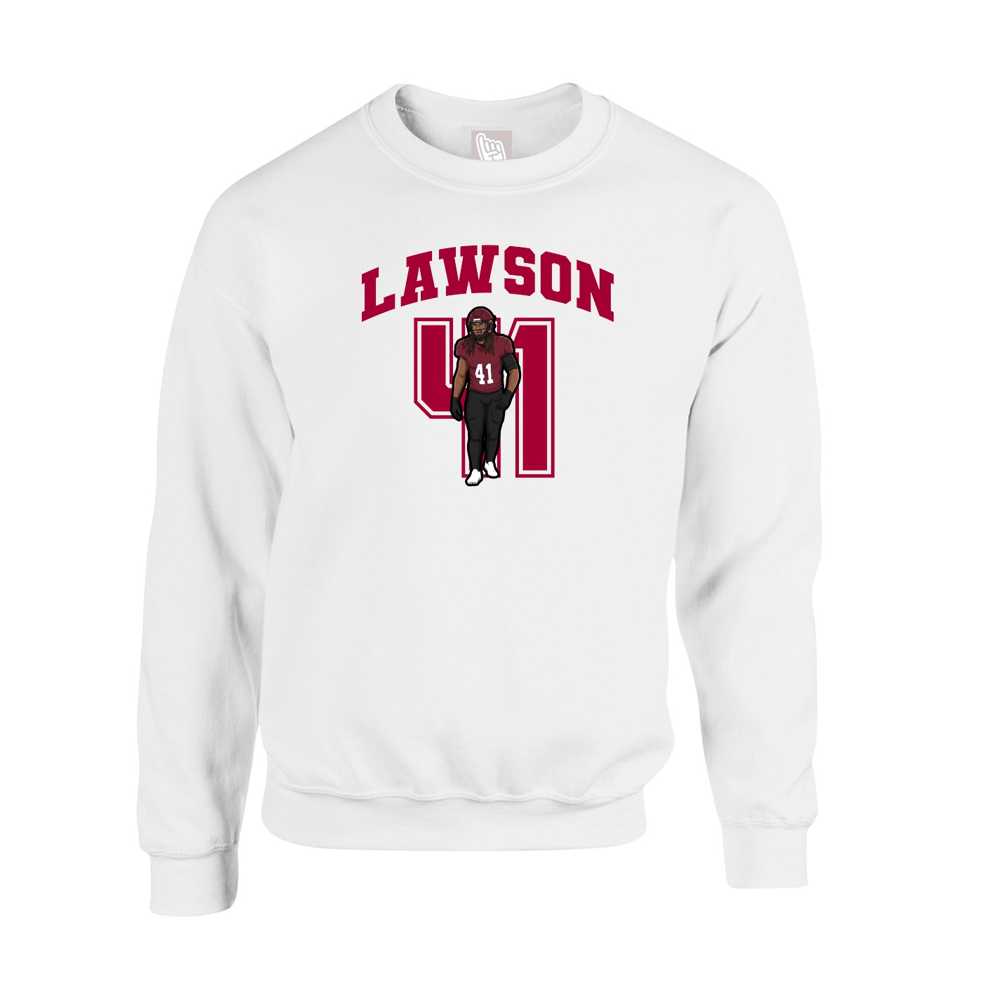 Fleece Crew — Number in White