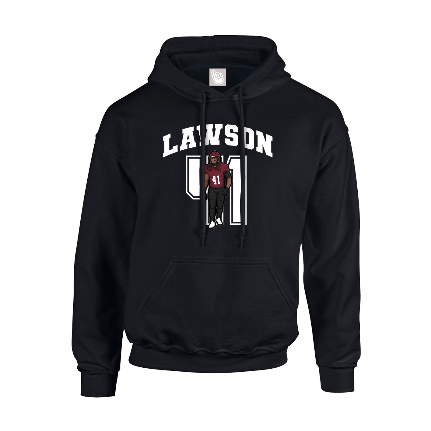 Youth Hoodie — Number in Black