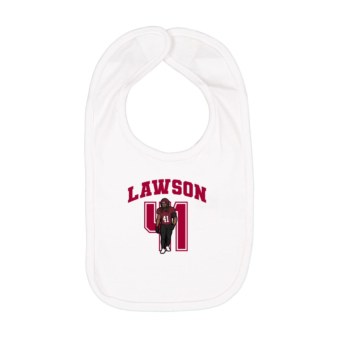 Infant Bib — Number in White