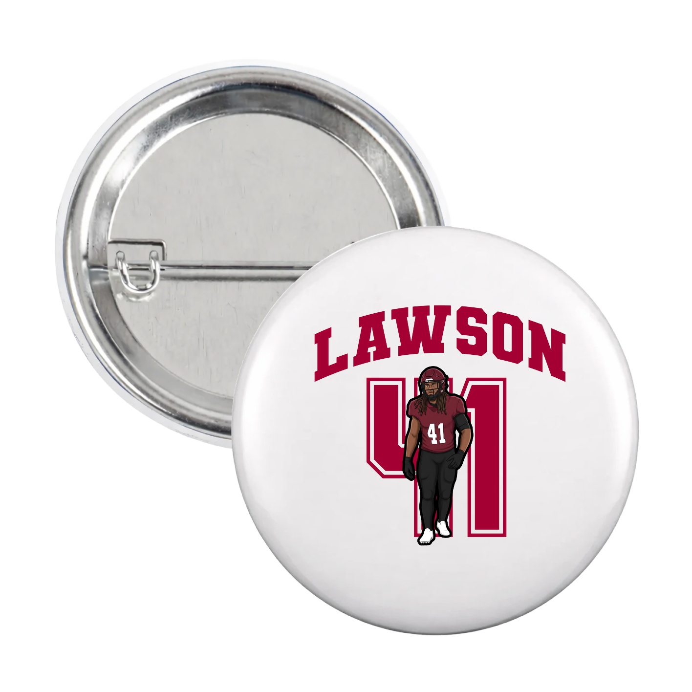 Game Day Button — Number in White