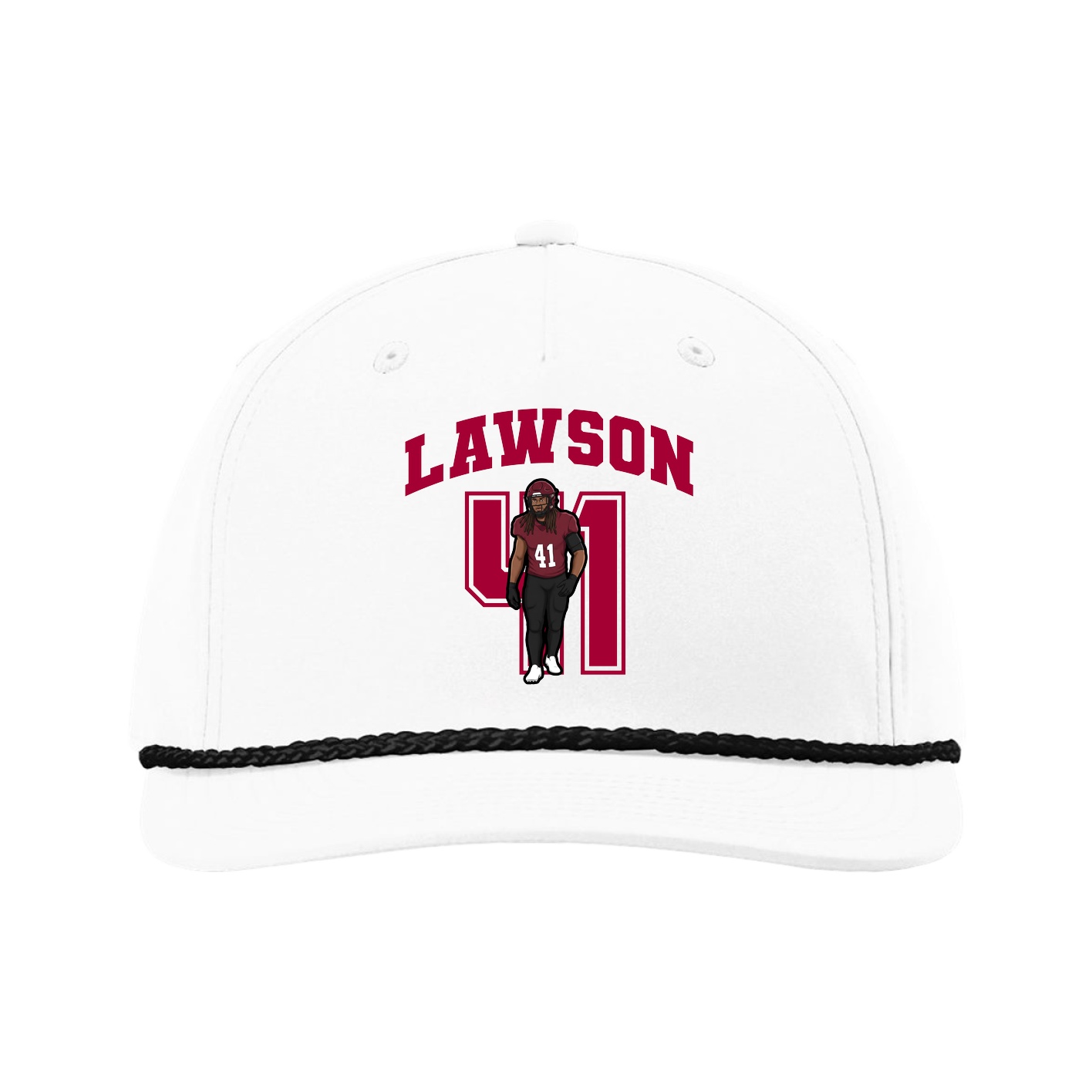 Five-Panel Classic Rope Cap — Number in White