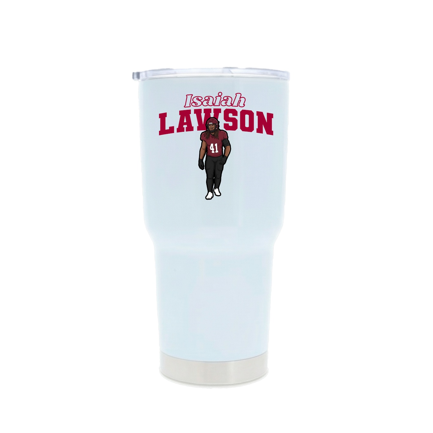 30oz Stainless Steel Tumbler — Name Arch in White