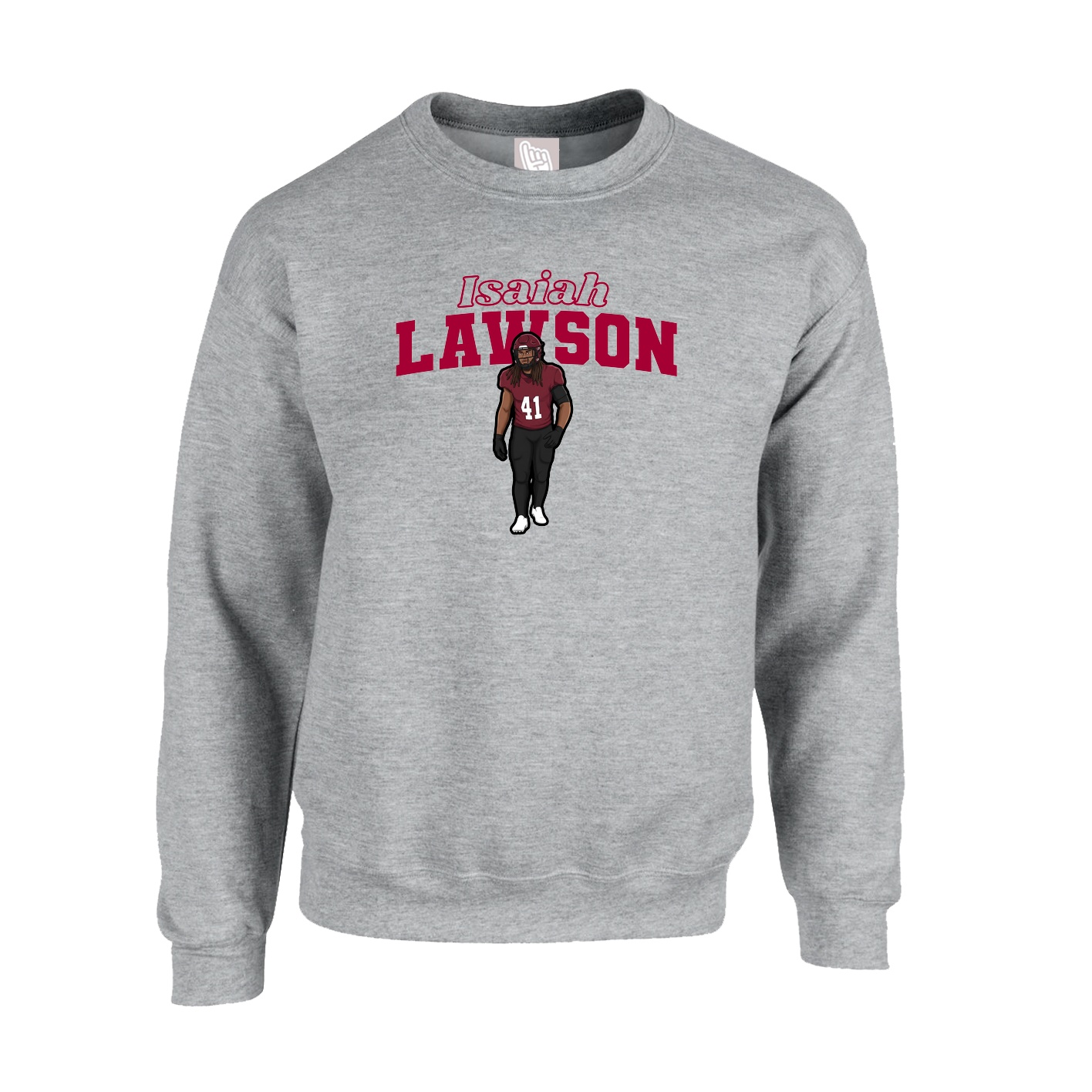 Fleece Crew — Name Arch in Grey