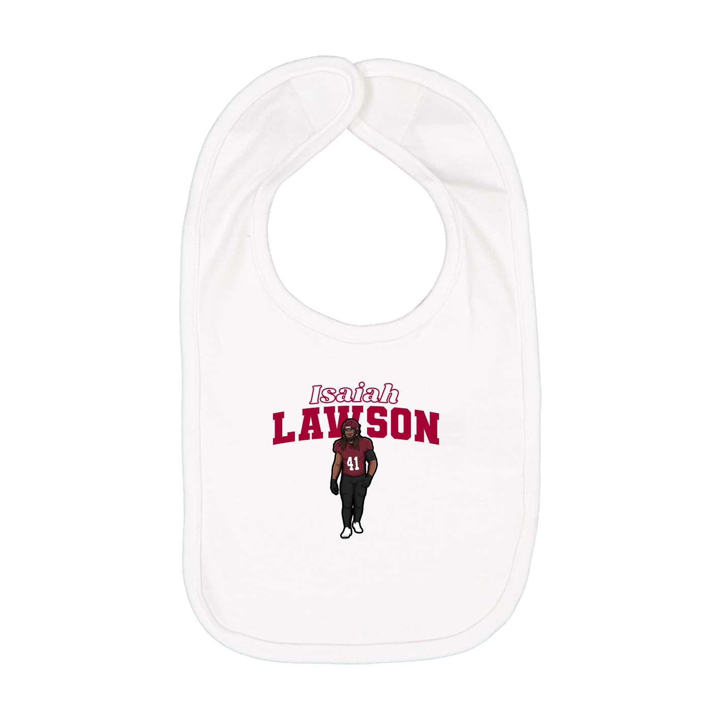 Infant Bib — Name Arch in White
