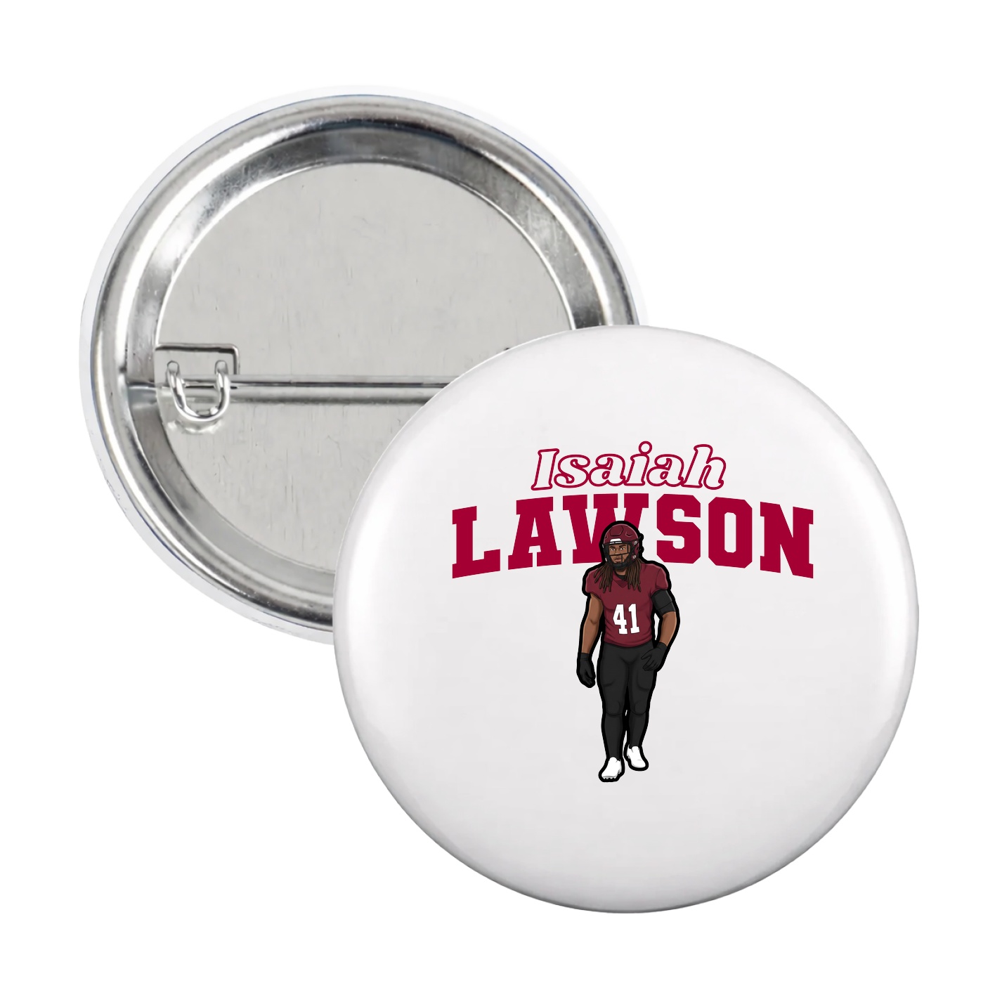 Game Day Button — Name Arch in White