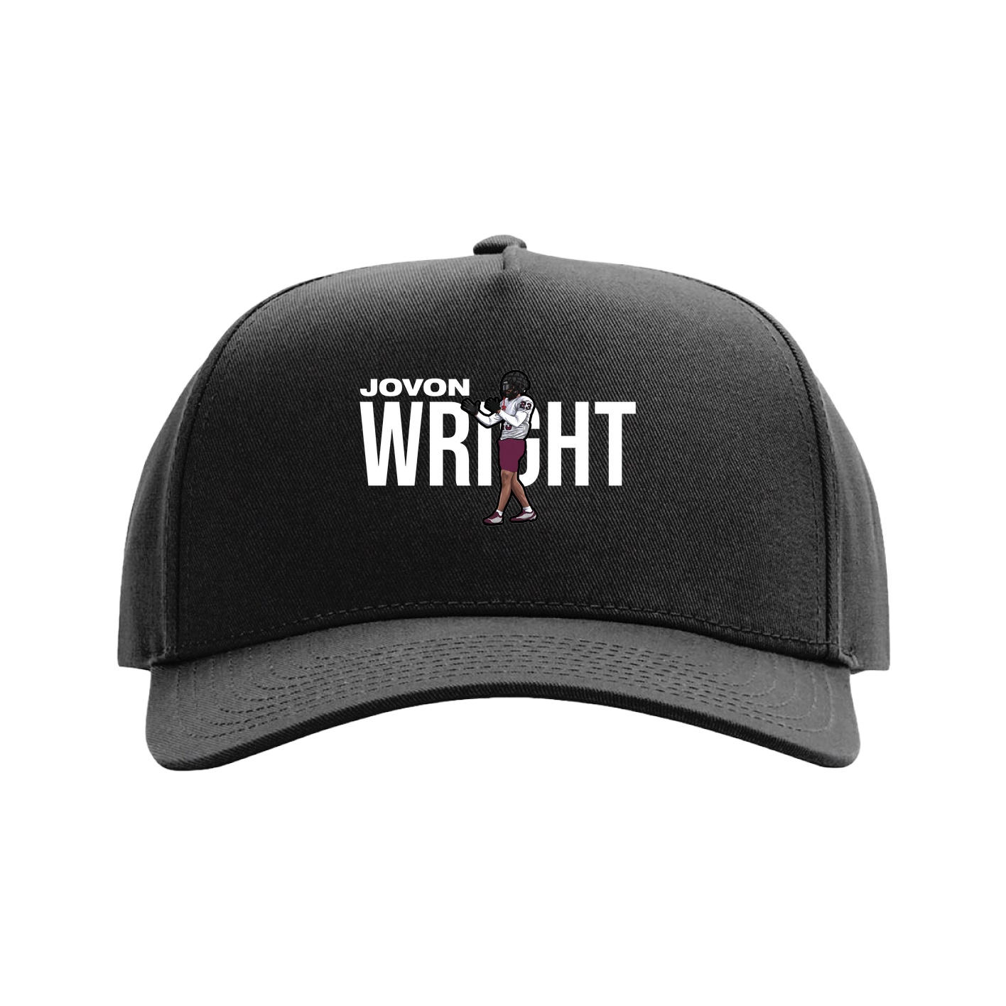 Full Fabric Five-Panel Champ Cap — Player Name in Black