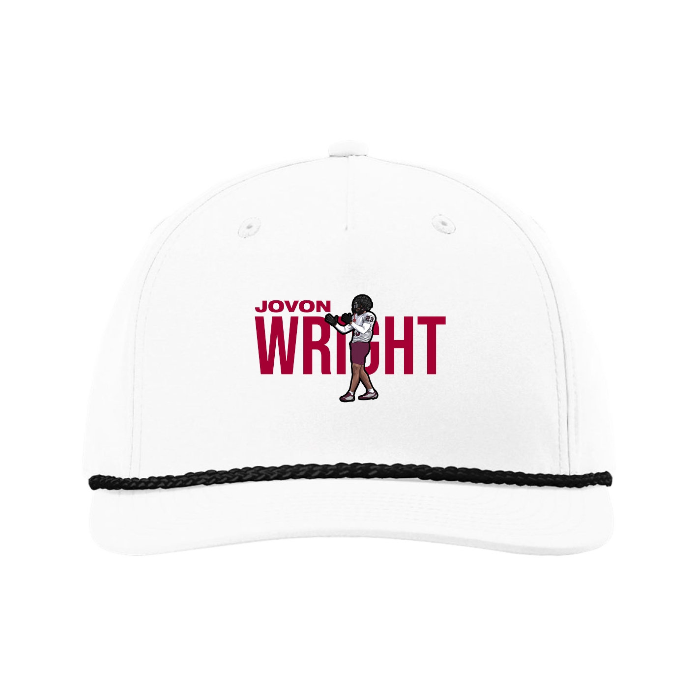 Five-Panel Classic Rope Cap — Player Name in White