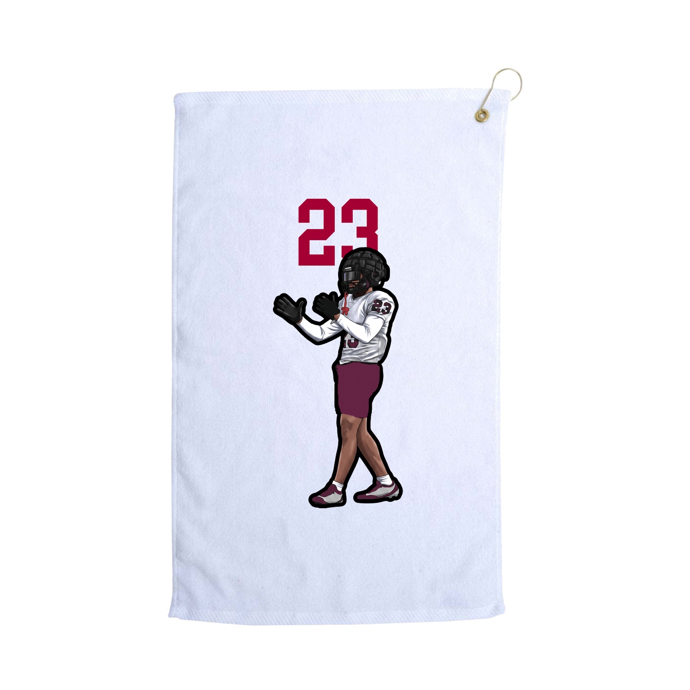 Golf Towel — Number Top in White