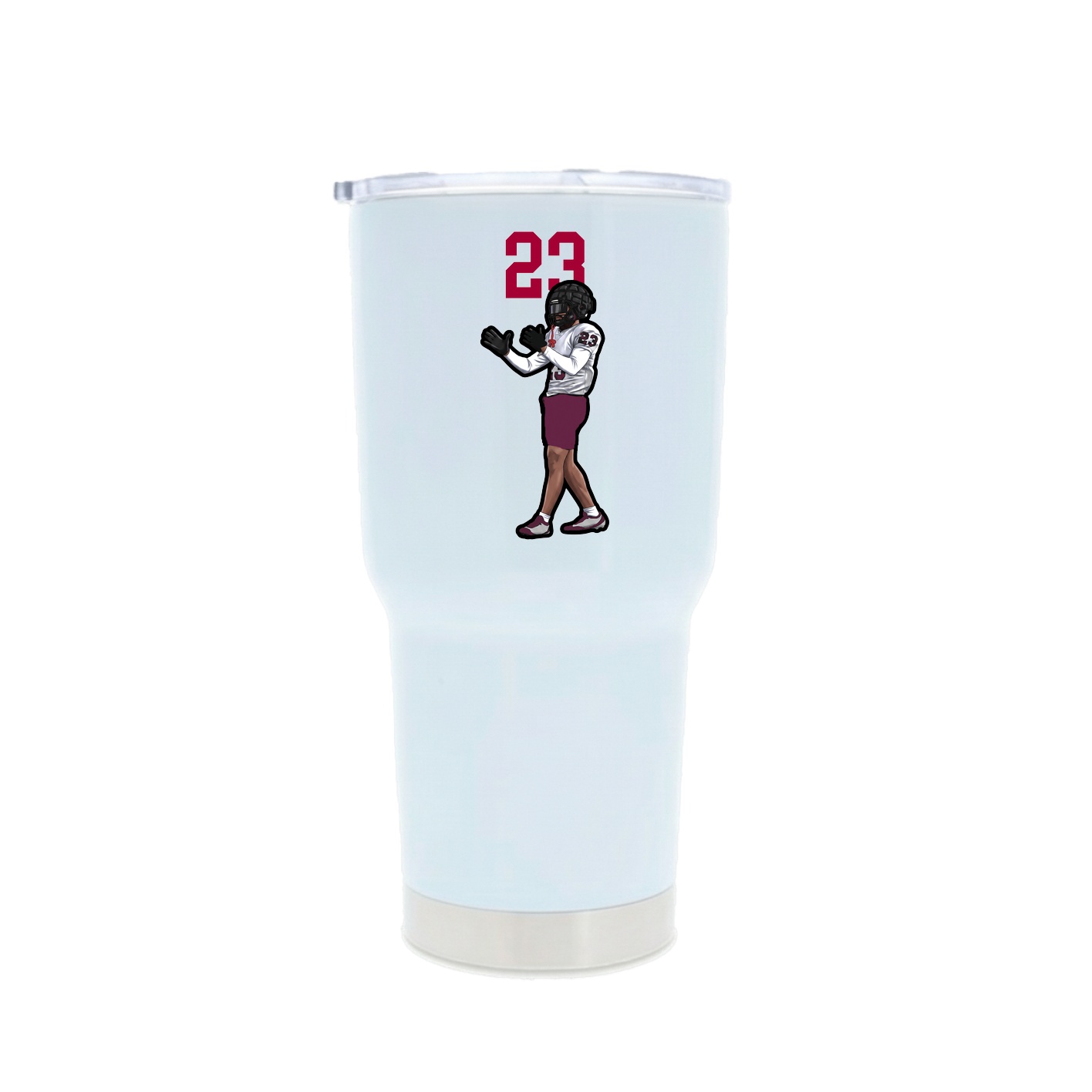 30oz Stainless Steel Tumbler — Number Top in White