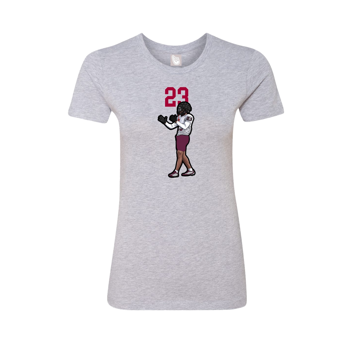 Fitted Women's Tee — Number Top in Grey