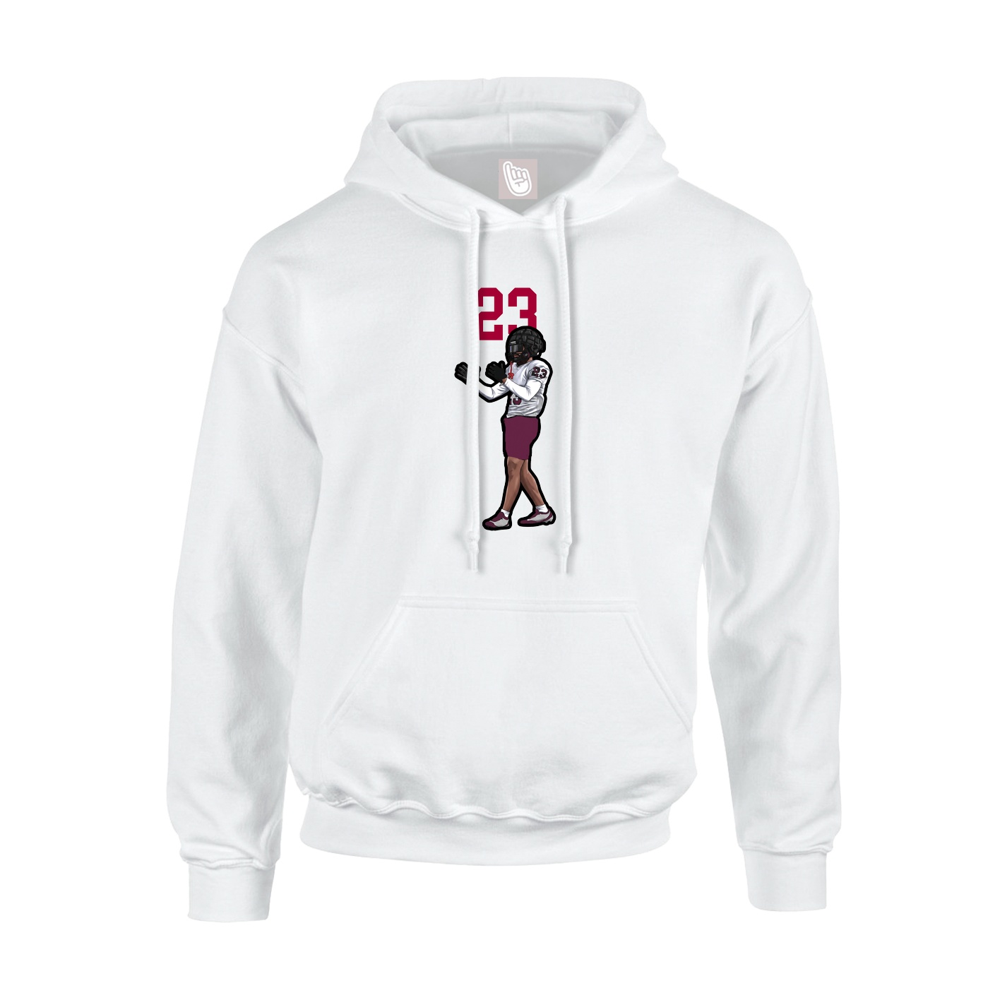 Youth Hoodie — Number Top in White