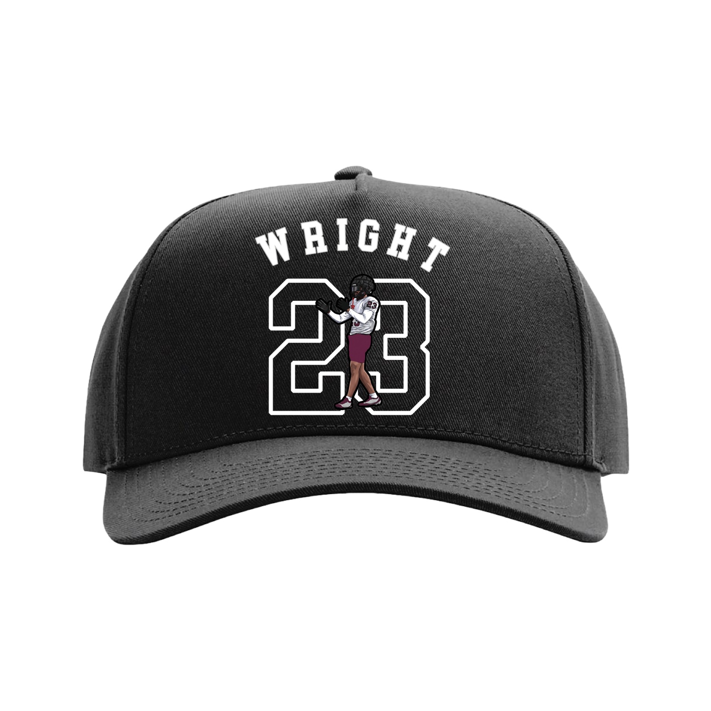 Full Fabric Five-Panel Champ Cap — Shirsey Arch in Black