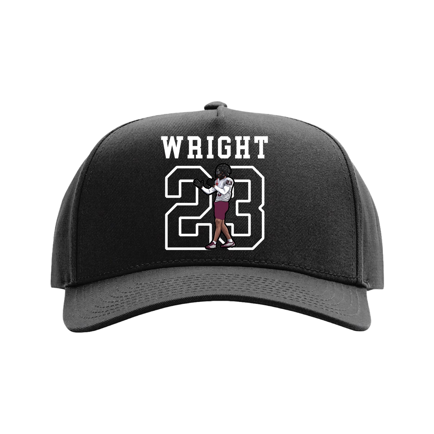 Full Fabric Five-Panel Champ Cap — Shirsey in Black